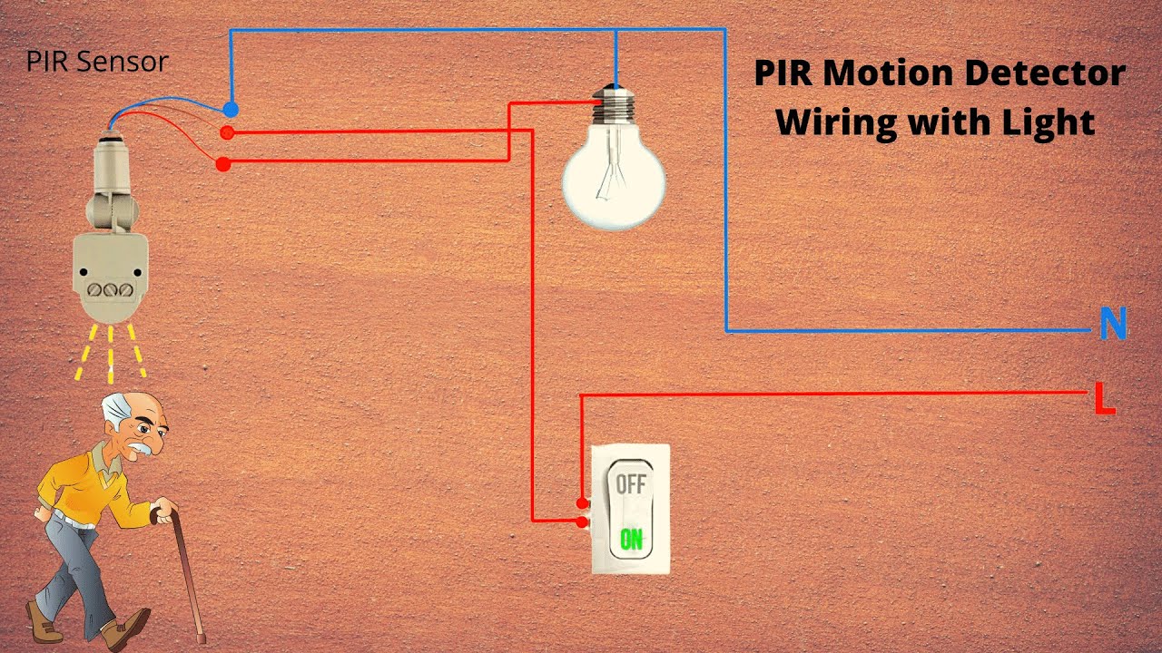 PIR Motion Sensor Switch Wiring Diagram - YouTube