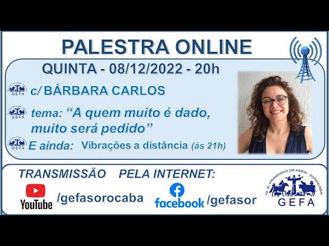 Assista: Palestra online - C/ B�?RBARA CARLOS (08/12/2022)