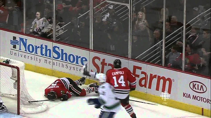 Raffi Torres Destroys Seabrook - Canucks at Hawks ...