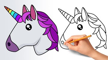 How to Draw a Unicorn Emoji - Step by Step