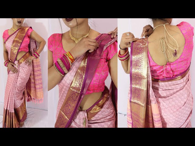 Silk Saree Draping For Beginners/Silk Saree Draping Tutorial Step By Step/Silk Saree Draping 2024 class=