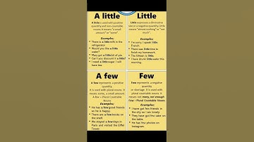 A little, Little, A few, Few Examples #learnenglish #vocabulary #trending #study #grammar