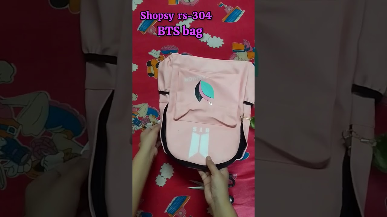 BTS bag pink colour💖💜[shopsy]
