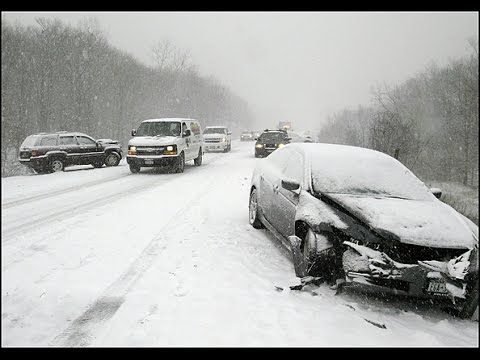 Car hits bystander after wreck. Snowy weather hell. shooting in dc