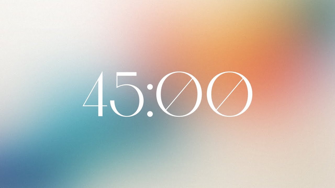 45 Minute Timer - Soft Gradient Aesthetic | Minimalist Countdown