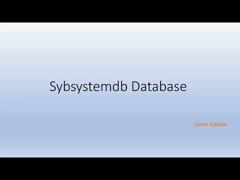 Sybase sybsystemdb