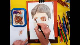 How to draw feac with soft dry pastel / esay portrait drawing tutorial / junoon PicArt studio screenshot 5