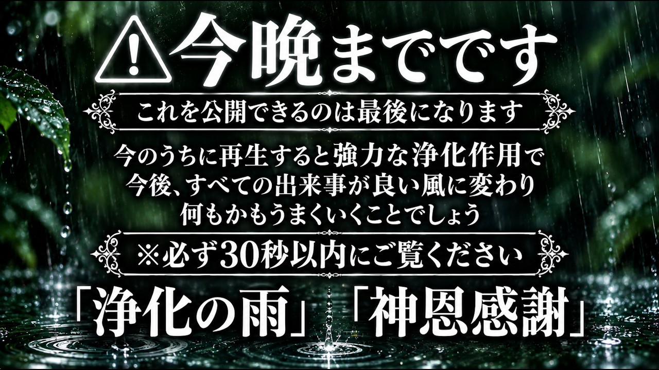 驚愕です】この癒しの雨の音と特殊な波動を合わせたら本当に奇跡が