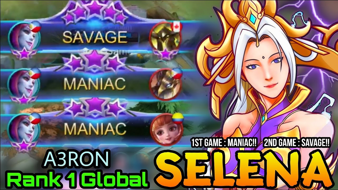 SAVAGE & MANIAC!! Selena Thunder Flash Total Domination - Top 1 Global Selena by A3RON - MLBB