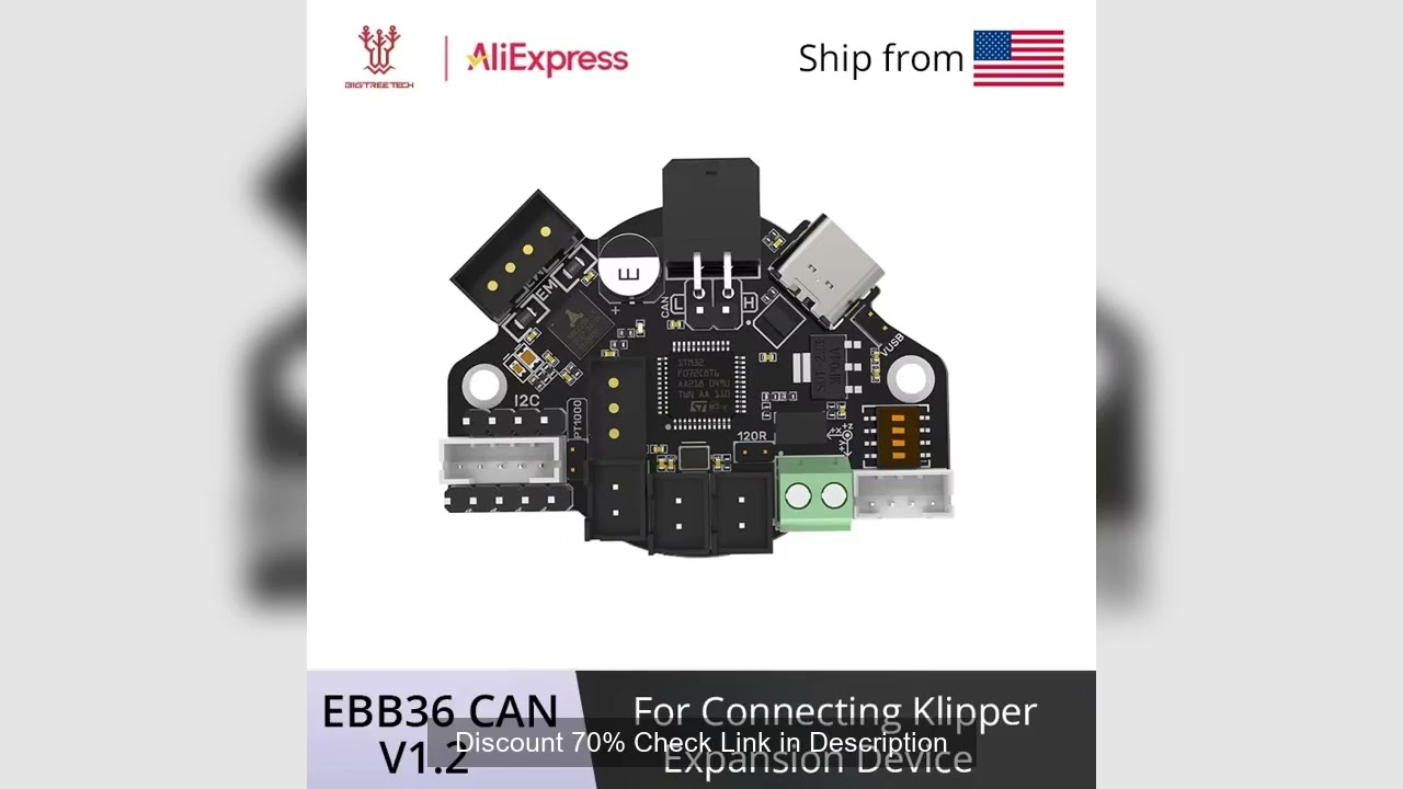 BIGTREETECH EBB36 CAN V1.2 Board Support Canbus PT100 For Klipper Hotend HeadTool 36 stepper motor E