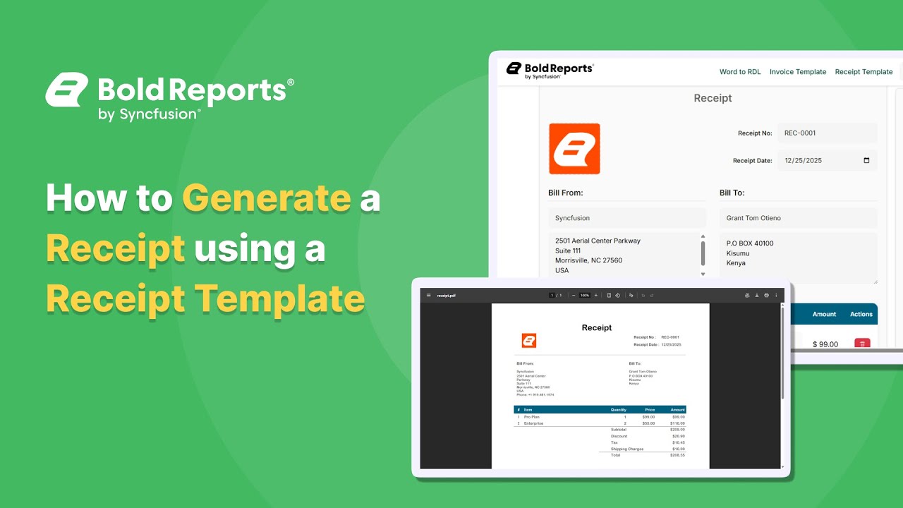 Как создать чек с помощью шаблона чека | Bold Reports