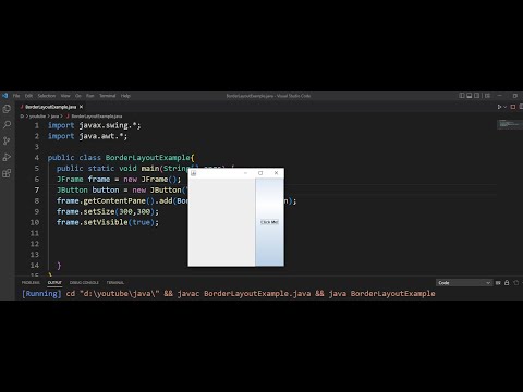 BorderLayoutExample in Java Swing