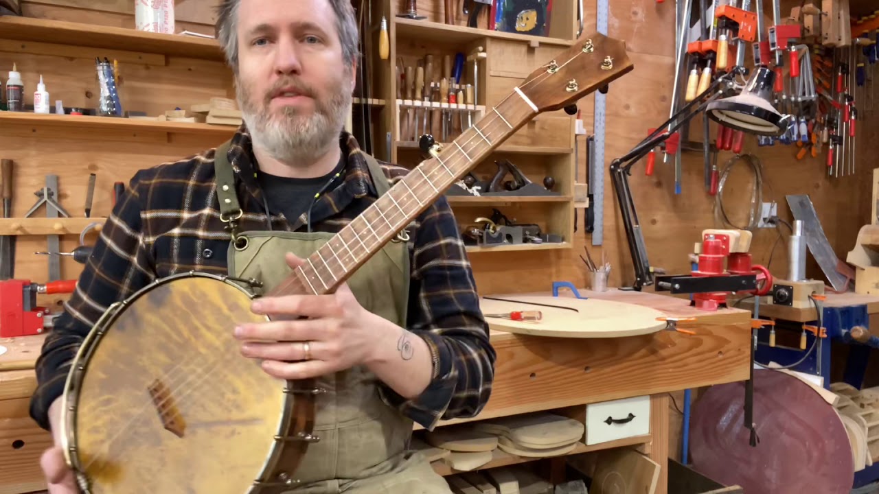 Completed Work Demo #562- Maple and Cherry Short Scale Five String Banjo
