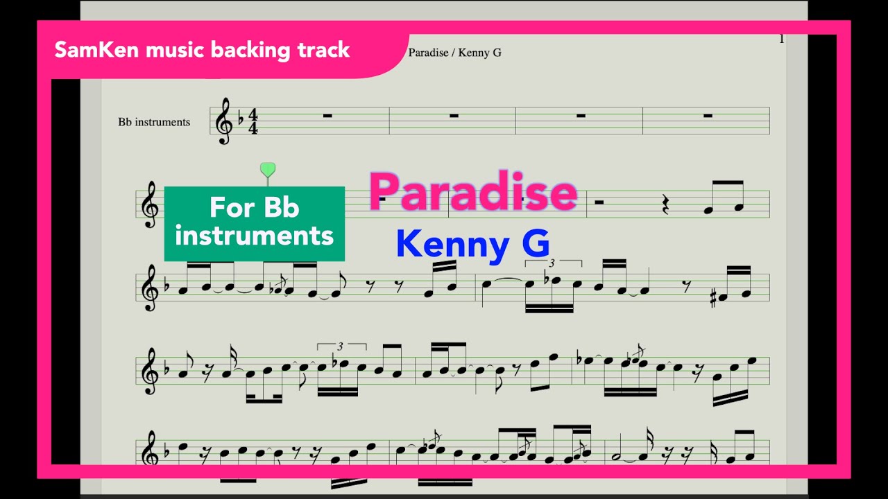 Paradise / backing track with score /Kenny G