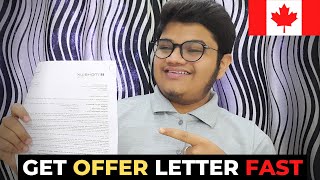 HOW TO GET OFFER LETTER FAST IN CANADA | SECRET TIPS TO GET OFFER LETTER FAST | CANADA OFFER LETTER