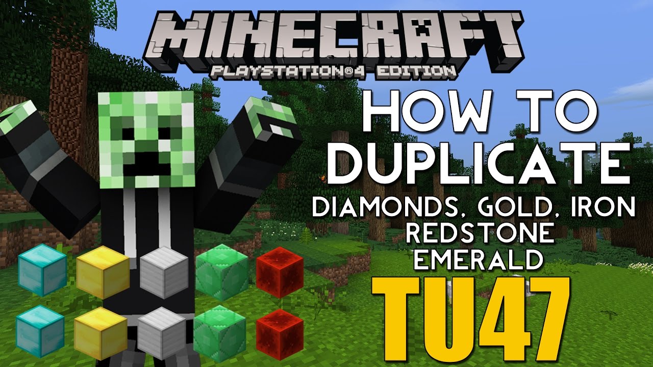 PS4/XBOX ONE Minecraft TITLE UPDATE 47 HOW TO DUPLICATE DIAMONDS, REDSTONE, GOLD, IRON, EMERALD
