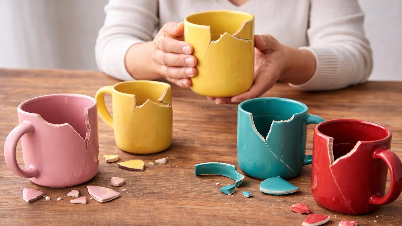 Никто не мог поверить, что я сделала с разбитыми чашками! 2 идеи для поделок своими руками.