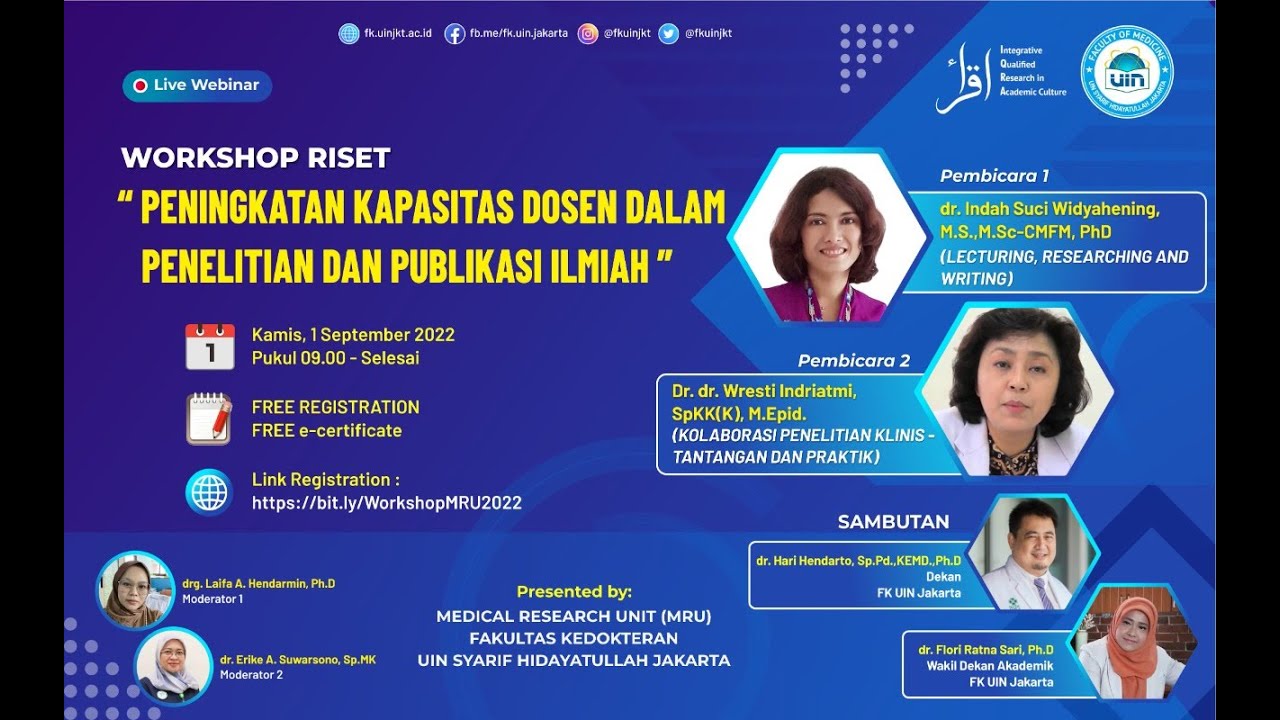 WORKSHOP RISET "PENINGKATAN KAPASITAS DOSEN DALAM PENELITIAN DAN ...