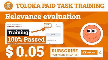 Relevance evaluation Training Toloka (Part 01). 0.05$ Per Task, 100% Passed