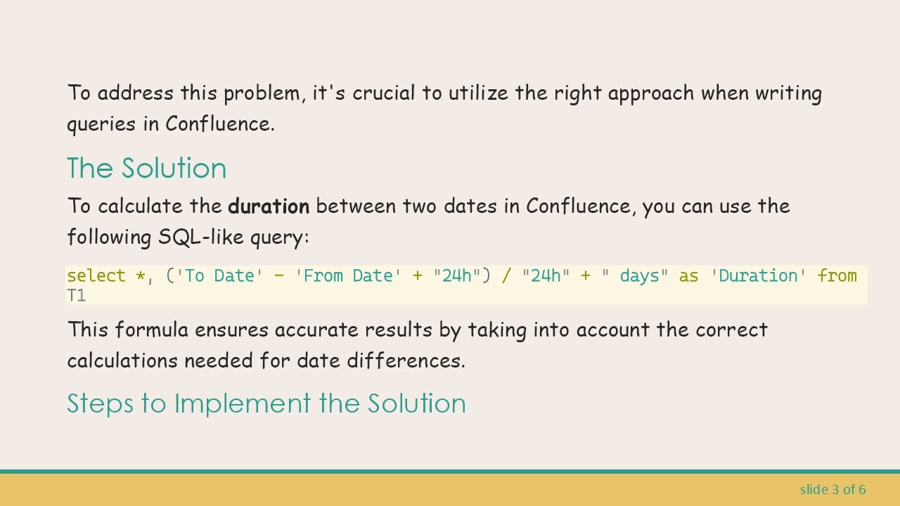 How to Accurately Calculate Duration Between Dates in Confluence