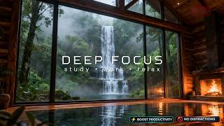 Instrumental Piano & Waterfall Sounds 🎹 Deep Focus Music for Studying and Reading