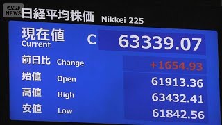 【速報】日経平均株価　終値としての最高値を更新　終値は6万3339円(2026年5月22日)