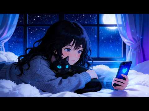 Relaxing Lullaby Music on a Rainy Night - Piano Music and Rain on Window for Eliminate Stress