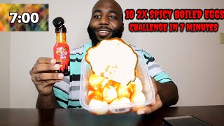 10 2X SPICY BOILED EGGS IN 7 MINUTES CHALLENGE MUKBANG 먹방  BY @KEE,KAM, & THE FAM