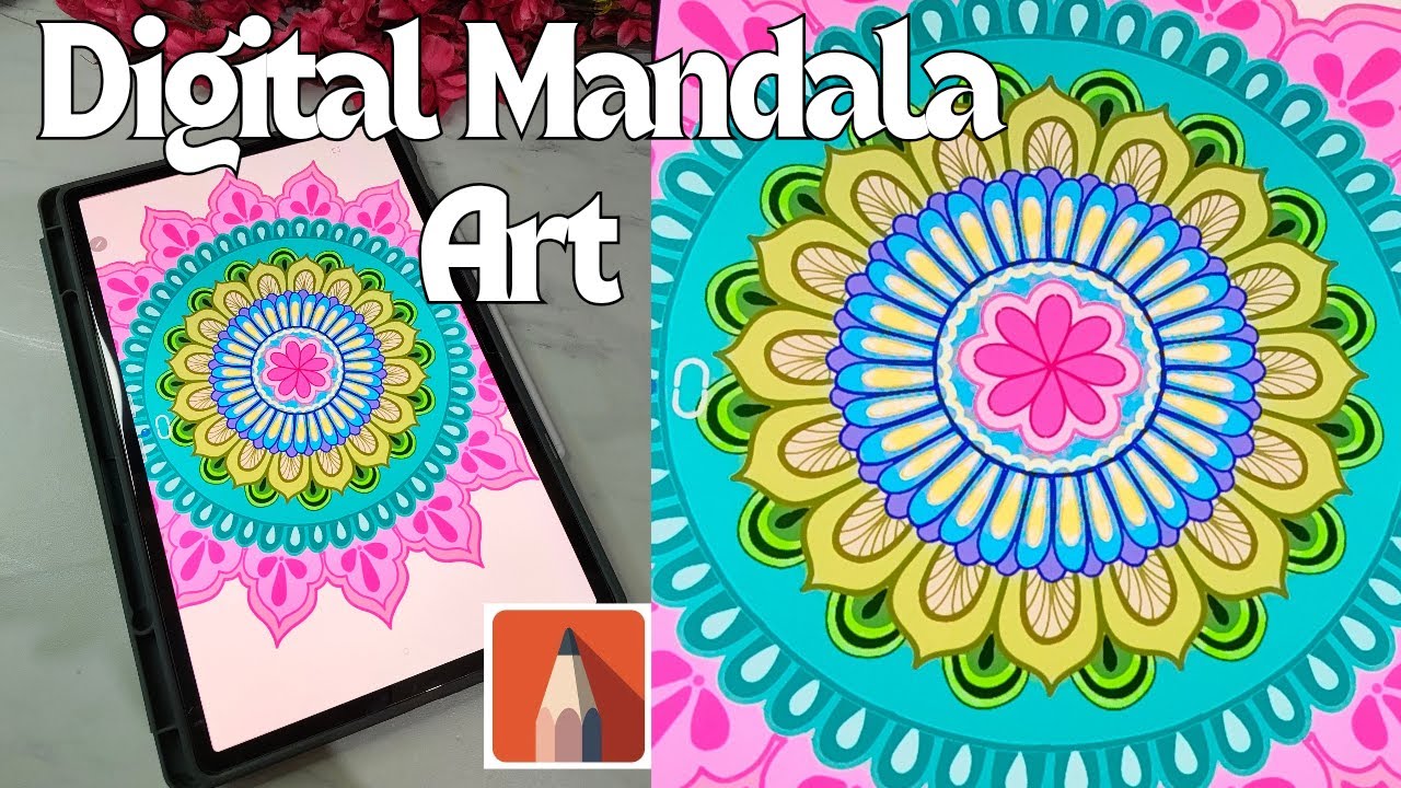 Digital Mandala Art Tutorial 🎨🌸🌈🪷 
