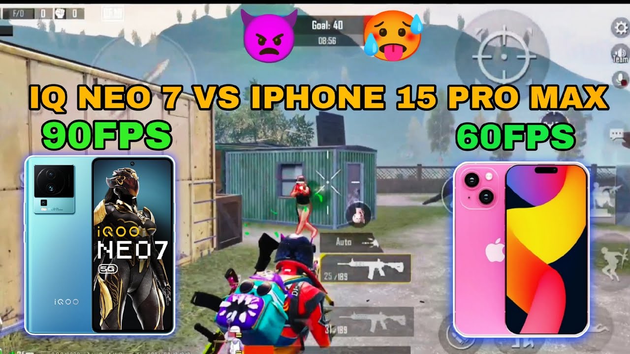 IQOO NEO 7 VS IPHONE 15 PRO MAX 1V1 TDM ROOM BATTLE 90 FPS VS 60 FPS👿# ...