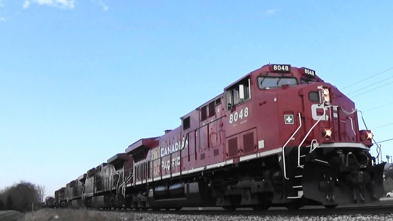 CP 8048- Five Engines Lead a Freight, LeClaire, IA