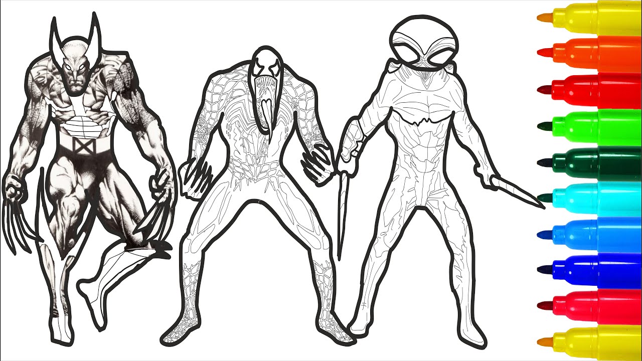 Wolverine Venom Black Manta Coloring Pages | Coloring Pages With