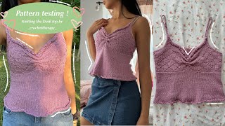 Knit pattern testing ! Testing the Dusk top pattern by _crochettherapy_ on insta :)
