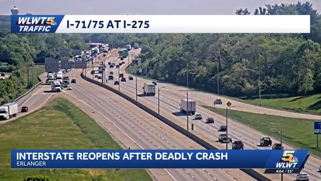 I-71/75 SB reopens after fatal crash involving pedestrian, semi - YouTube
