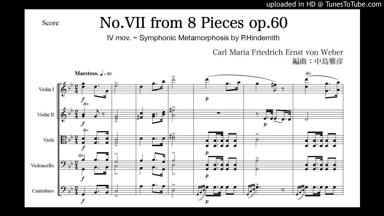 ウェーバーの主題による交響的変容」第4楽章の原曲「8つの小品 op.60