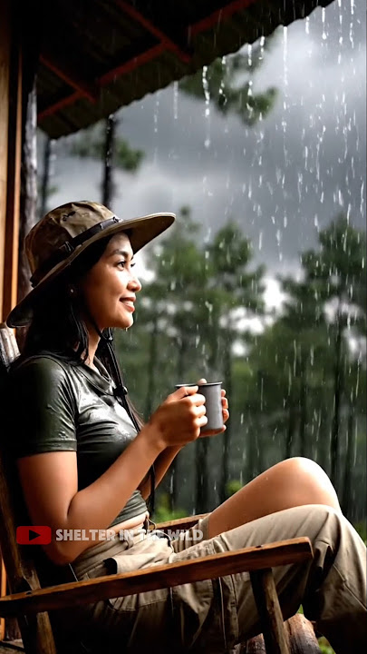 shelter in a comfortable cabin while enjoying a rainstorm in the middle of the forest
