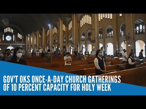 Gov't OKs once-a-day church gatherings of 10 percent capacity for Holy Week