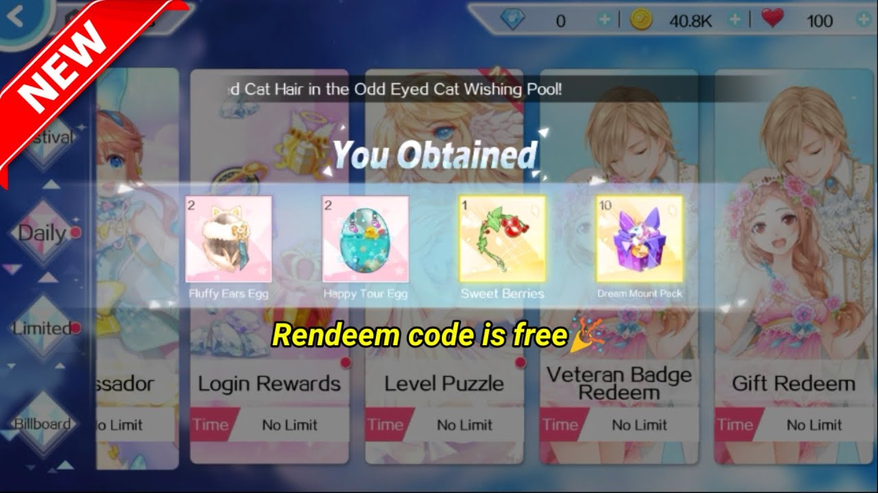 Code Redeem Sweet Dance DE limited