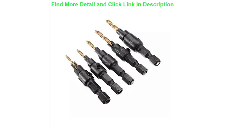 Slide 5pcs Countersink Drill Woodworking Drill Bit Set Drilling Pilot Holes For Screw Sizes #5 #6 #