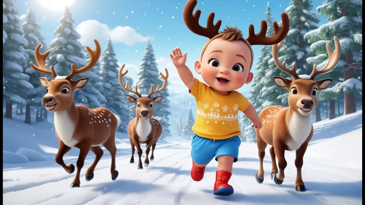 Reindeer’s Snowy Journey – Fun Winter & Learning Song for Kids | English