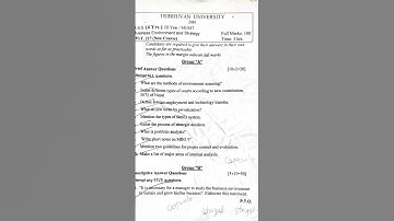 BBS 3rd year 2081 BUSINESS ENVIRONMENT AND STRATEGY 💕