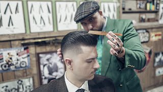 ASMR BARBER  Old Money Haircut  WWII MOB Skin Fade Tutorial