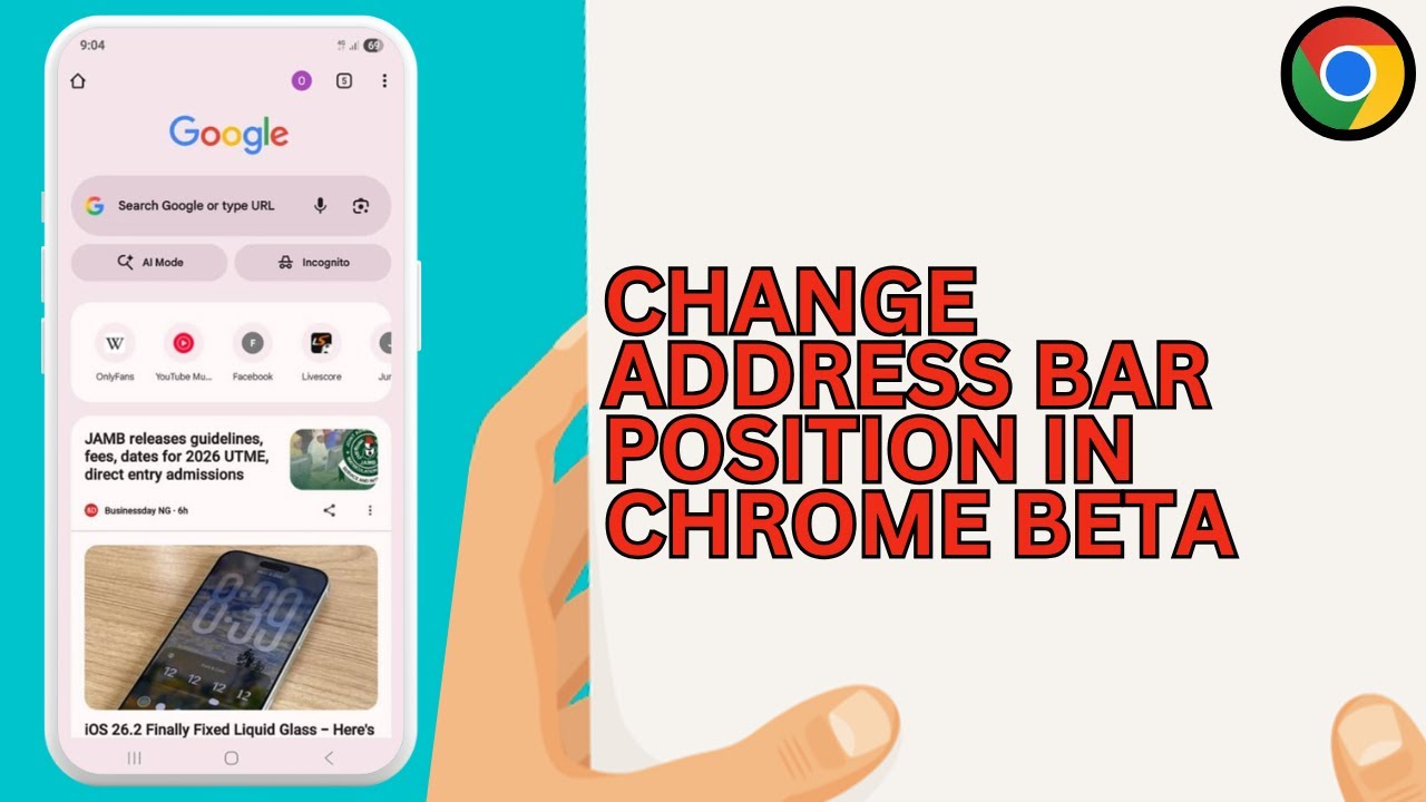 How to Change Address Bar Position in Chrome Beta