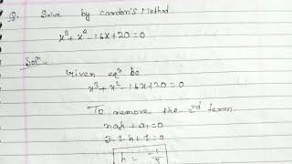 solve the cardons method in this Questions solved