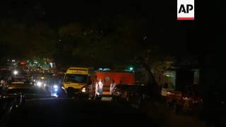 Ambulance Carrying Crash Victim Arrives