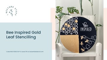 Bee Inspired Stencil using Gold Leaf with @essentialstencil