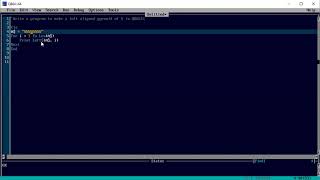 Write program to make left aligned pyramid of 5 in QBASIC using for next loop #programming #qbasic