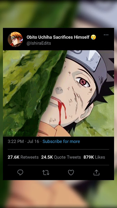 Obito Sacrifices Himself for Kakashi 😢| Obito Uchiha Sad Edit |Obito gives his Sharingan to kakashi