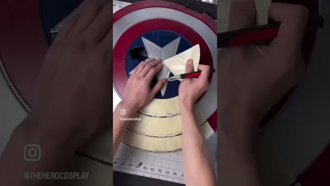 Captain America Shield DIY #cosplaydiy #cosplaytutorial #foamcraft #captainamerica #avengers #artdiy