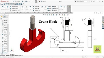 Solidworks tutorial । Crane hook in solidworks । how to create hook ।